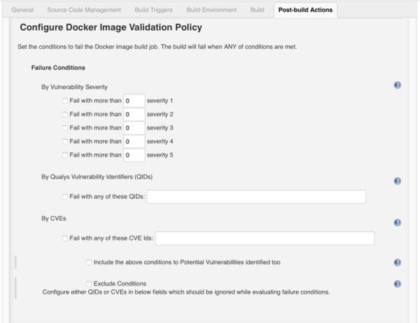 Screenshot: Configure Docker Image Validation Policy